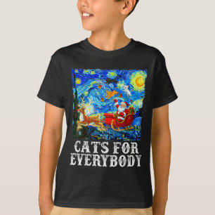Santa Sleigh Christmas Cats For Everybody Starry N T-Shirt