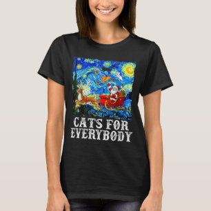 Santa Sleigh Christmas Cats For Everybody Starry N T-Shirt