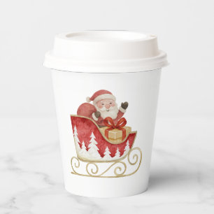 Santa Sleigh Christmas Paper Cups