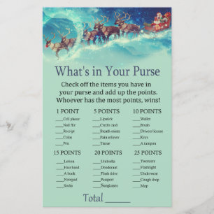 Santa Sleigh Christmas What's in your purse game