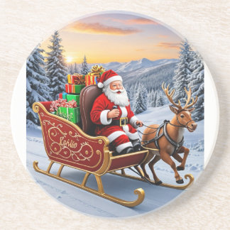 Santa sleigh coaster