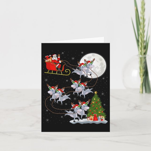 Santa Sleigh Flying Funny Magical Christmas Premiu Card (Front)