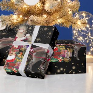 Santa Sleigh Gifts Reindeer Night Sky Wrapping Paper