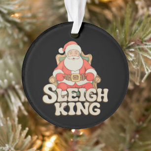 Santa Sleigh King Throne Christmas Xmas Holiday Ornament
