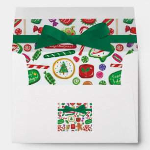 Santa Sleigh Mail Return Address Christmas Card Envelope