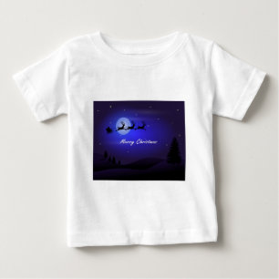 Santa Sleigh Moon Merry Christmas Baby T-Shirt