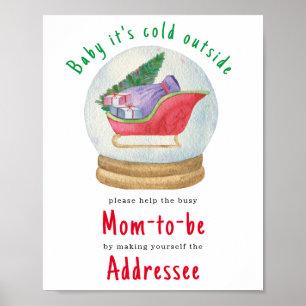 Santa sleigh - Mum to be addressee Poster
