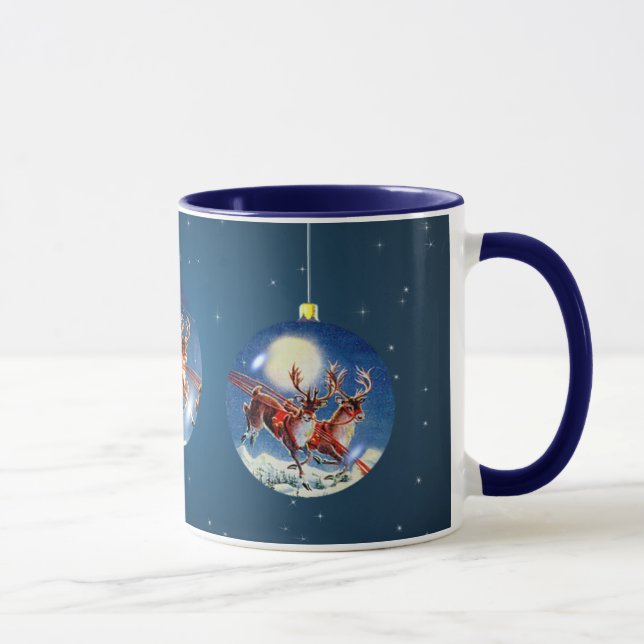 SANTA, SLEIGH & REINDEER by SHARON SHARPE Mug (Right)