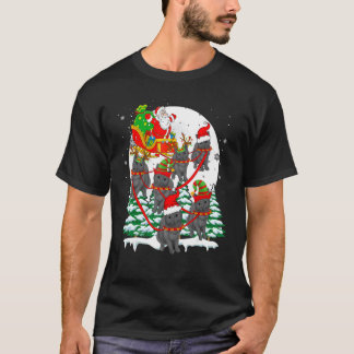 Santa Sleigh Reindeer Chartreux Cats Xmas Cat Owne T-Shirt