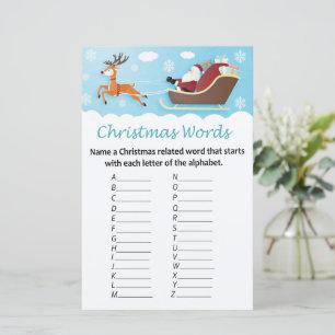 Santa sleigh reindeer christmas alphabet words gam