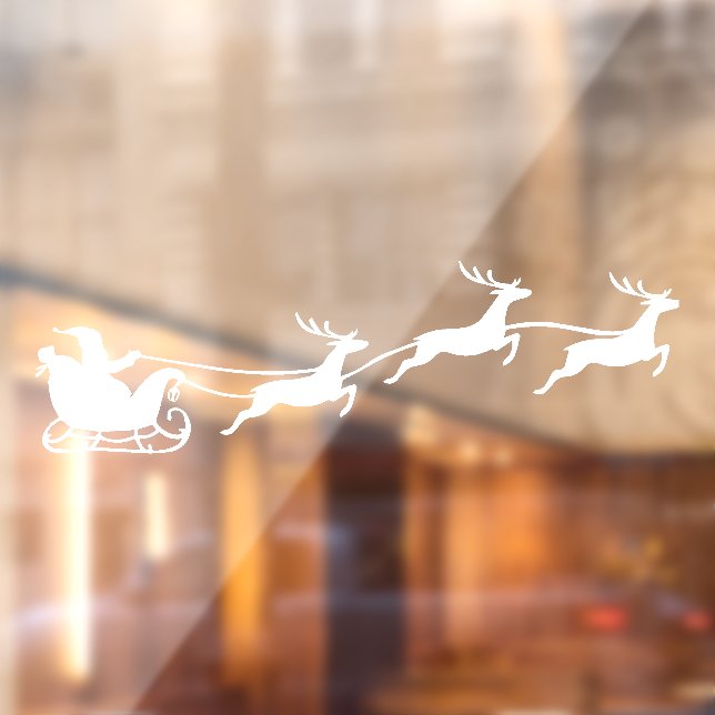Santa Sleigh & Reindeer Christmas Window Sticker (Sheet 2)