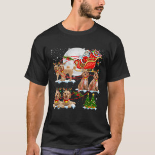 Santa Sleigh Reindeer Cockapoos Xmas Tree Dog Love T-Shirt