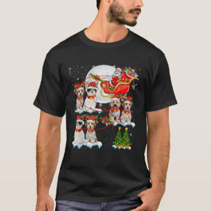 Santa Sleigh Reindeer Havanese Dogs Christmas Tree T-Shirt