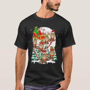 Santa Sleigh Reindeer Maine Coon Cats Xmas Cat Own T-Shirt