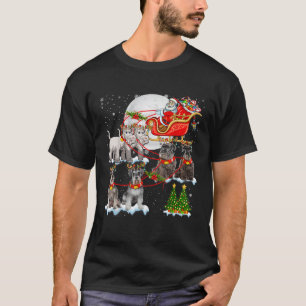 Santa Sleigh Reindeer Schnauzers Xmas Tree Dog Lov T-Shirt