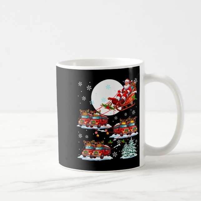 Santa Sleigh Reindeer School Buses Matching Driver Coffee Mug (Right)