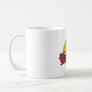 Santa Sleigh Reindeer Silhouette Christmas Art Coffee Mug