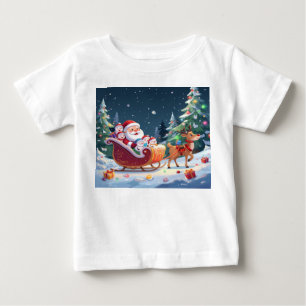Santa Sleigh Ride Christmas Adventure Baby T-Shirt