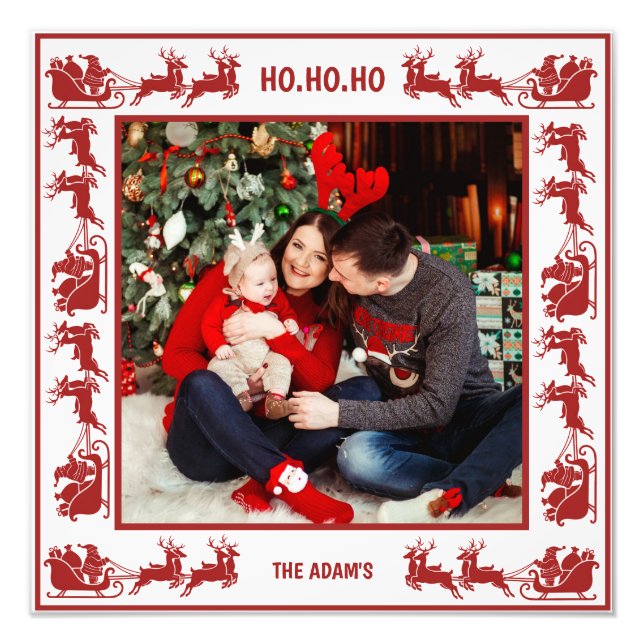  Santa Sleigh Ride Christmas Photo Frame (Front)