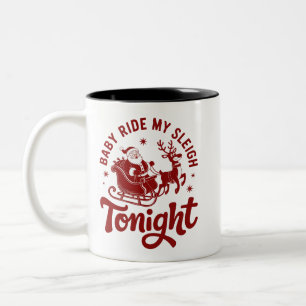 Santa Sleigh Snarky Christmas Sarcastic Humour Two-Tone Coffee Mug