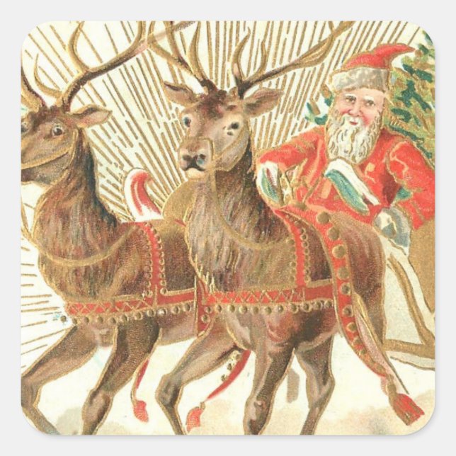 SANTA SLEIGH SQUARE Sticker (Front)
