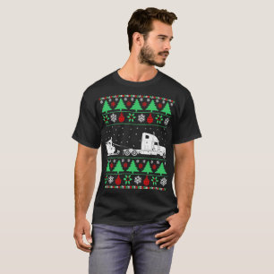 Santa Sleigh Truck Driver Trucker Christmas T-Shirt