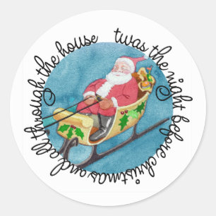 Santa Sleigh Twas the Night Before Sticker