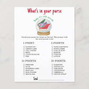 Santa sleigh - Whats in your purse baby shower