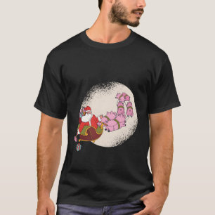 Santa Sleigh With Flying Pigs And T-Shirt