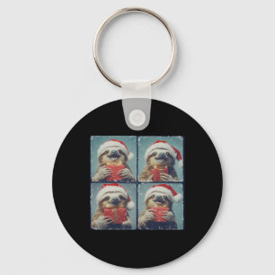 Santa Sloth Animal Photography Sloth Christmas Key Ring