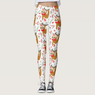 Santa Sloth Christmas Leggings
