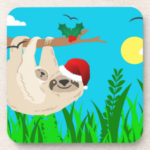 santa sloth coaster