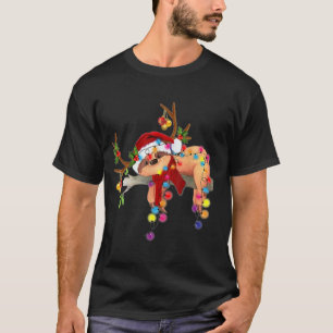 Santa sloth gorgeous reindeer Light Christmas Love T-Shirt