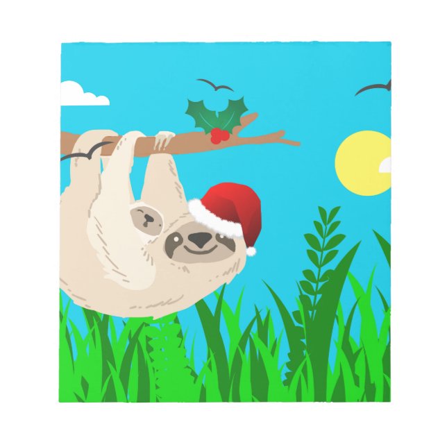 santa sloth notepad (Front)