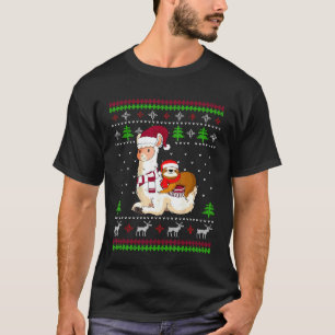 Santa Sloth Riding Llama Santa Riding Ugly Christm T-Shirt