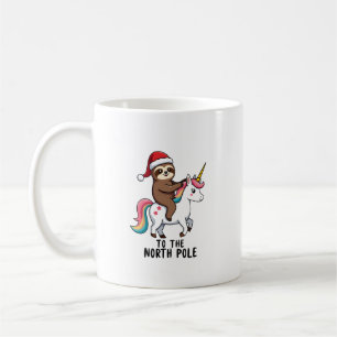 Santa Sloth Riding Unicorn Funny Girl Christmas T- Coffee Mug
