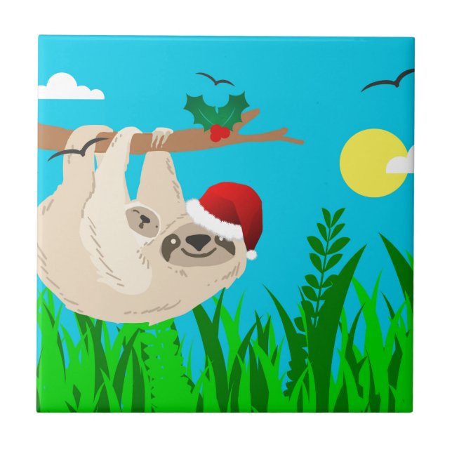 santa sloth tile (Front)