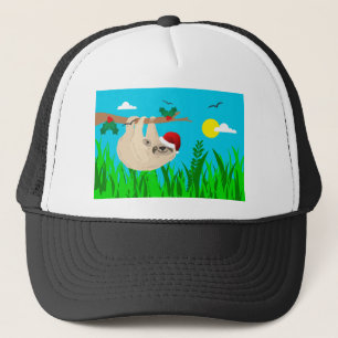 santa sloth trucker hat