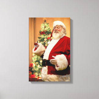 Santa smoking a pipe Canvas print