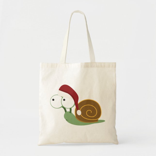 Santa Snail Tote Bag (Front)