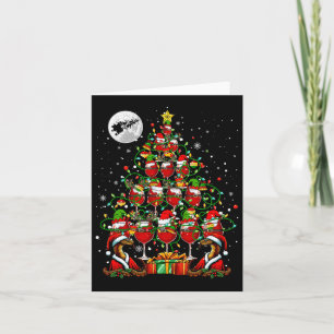 Santa Snakes And Wine Gles Christmas Tree Drinker Card