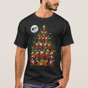 Santa Snakes And Wine Gles Christmas Tree Drinker  T-Shirt