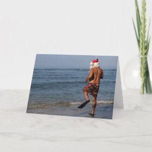 Santa Snorkels Hawaii Card