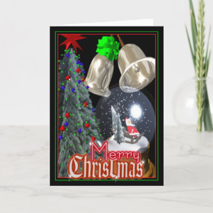 Santa snow globe by Valxart Holiday Card