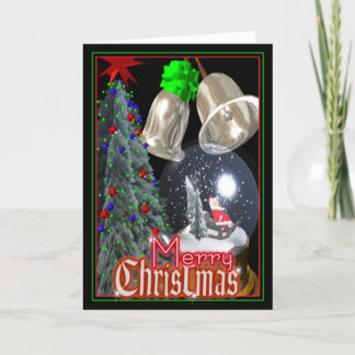 Santa snow globe by Valxart Holiday Card