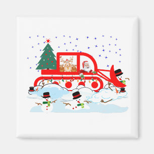 Santa snow Plowing Snowmen Gag Magnet
