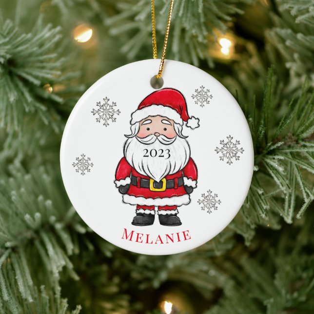 Santa Snow Year Christmas Tree Holiday Name Ceramic Tree Decoration (Tree)