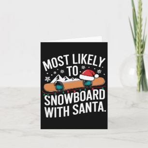 Santa Snowboarding Christmas Winter Sports Humour  Card