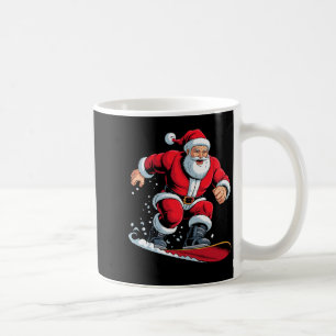 Santa Snowboarding Lover Funny Holiday Christmas X Coffee Mug
