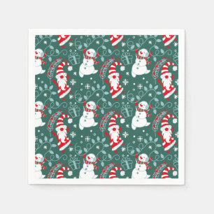 Santa Snowman Christmas Napkin